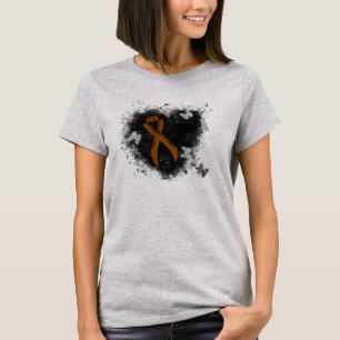 Brown Awareness Ribbon Grunge Herz T-Shirt