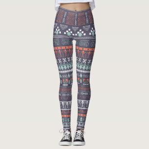 Brown Aztec Multi Blend Women's Leggings
