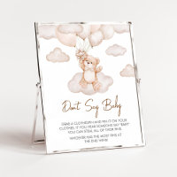 Brown Baby Bear Balloon Babydusche Say Baby nicht
