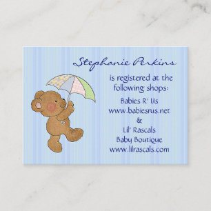 Brown Baby Bear Dusche Registrierungskarten Begleitkarte