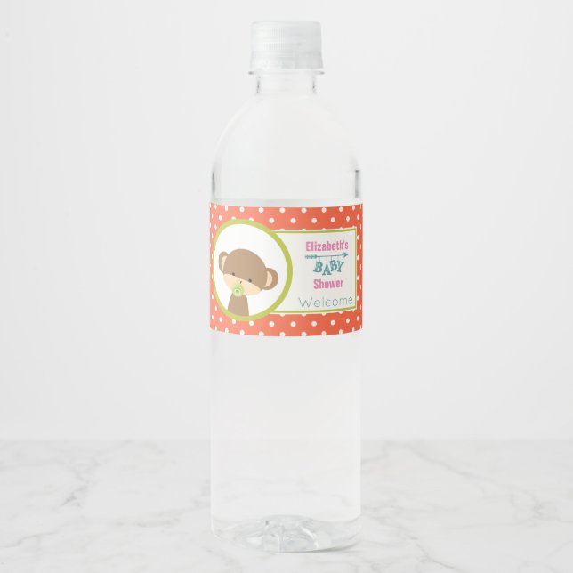 Brown Baby Monkey mit Schnuller Baby Dusche (Vorderseite)