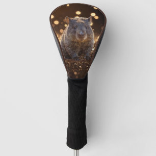 Brown Baby Wombat on Brown Bokeh Bliss, Golf Headcover