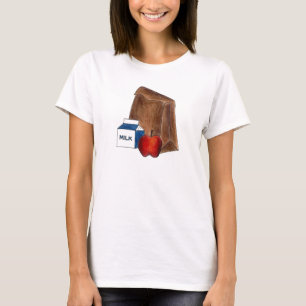 Brown Bag Lunch mit Apple School Teacher Teacher T T-Shirt