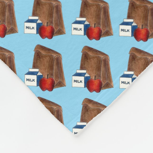 Brown Bag Sack School Lunch Teacher Cafeteria Fleecedecke (Ecke)
