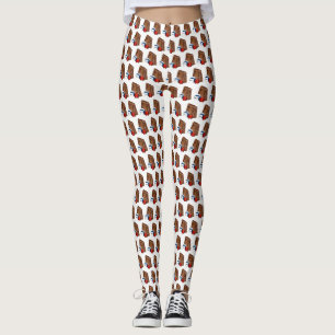 Brown Bag School Lunch Apple Milk Carton Cafeteria Leggings