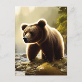Brown Bar Wildlife Portrait Postkarte