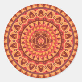 Brown Base Mandala Runder Aufkleber