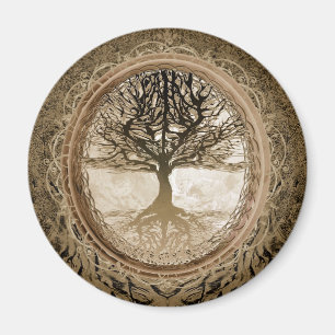 Brown-Baum des Leben-Musters Magnet