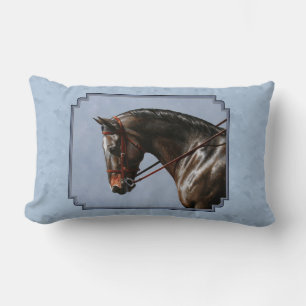 Brown Bay Oldenburg Horse Portrait Lendenkissen