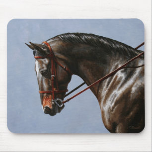 Brown Bay Oldenburg Horse Portrait Mousepad