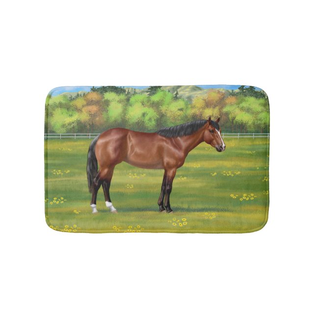 Brown Bay Quarter Horse Badematte (Vorderseite)