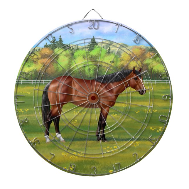 Brown Bay Quarter Horse Dartscheibe (vorne)