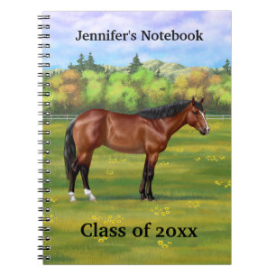 Brown Bay Quarter Horse Notizblock