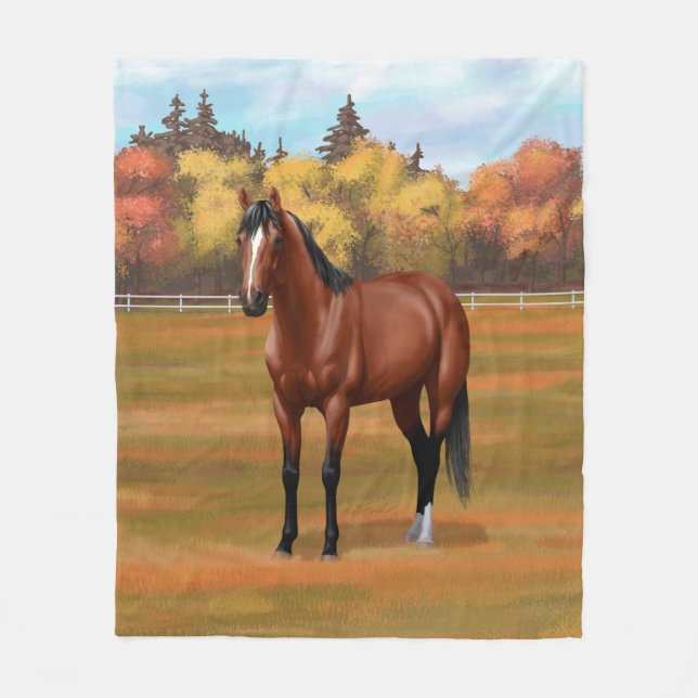Brown Bay Quarter Horse Stallion Fleecedecke (Vorderseite)