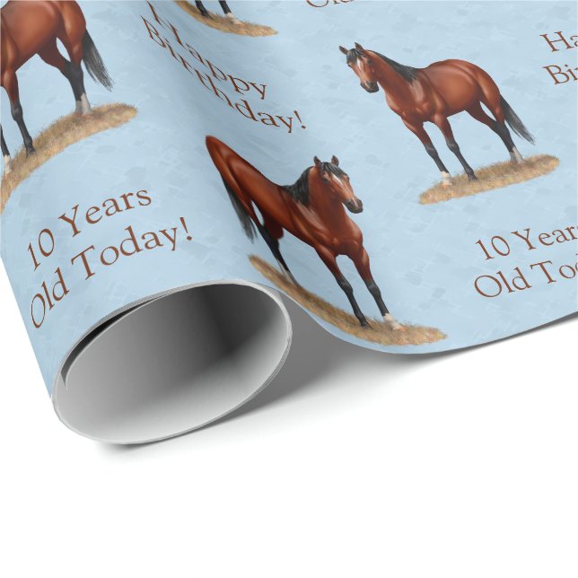 Brown Bay Quarter Horse Stallion Geschenkpapier (Rolleneckpunkt)