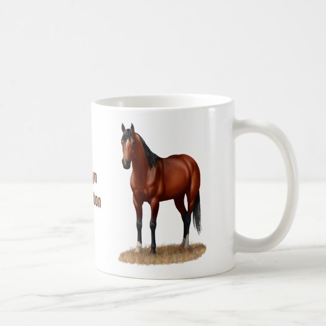 Brown Bay Quarter Horse Stallion Kaffeetasse (Rechts)