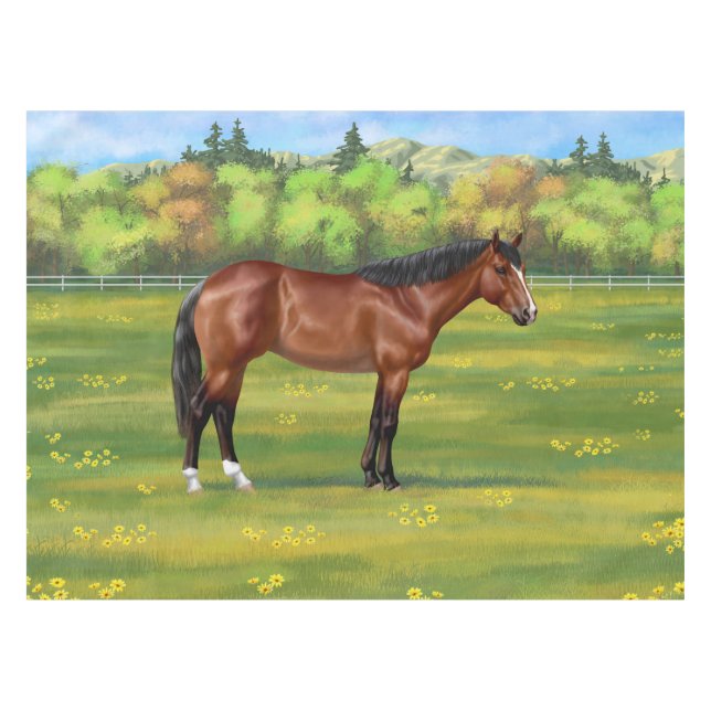 Brown Bay Quarter Horse Tischdecke (Vorderseite (Horizontal))