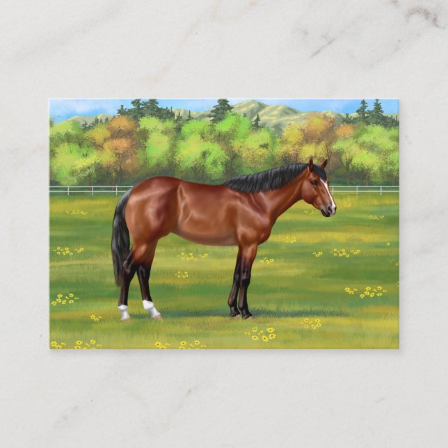 Brown Bay Quarter Horse Visitenkarte (Vorderseite)