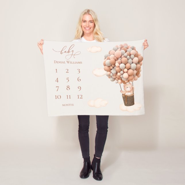 Brown Bear Balloons Baby Blanke Fleece Blanket (Beispiel)