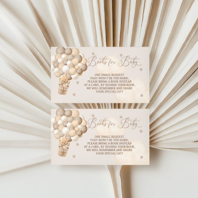 Brown Bear Balloons Bücher für Babydusche Begleitkarte (Von Creator hochgeladen)