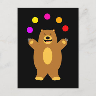 Brown Bear Juggling Postkarte