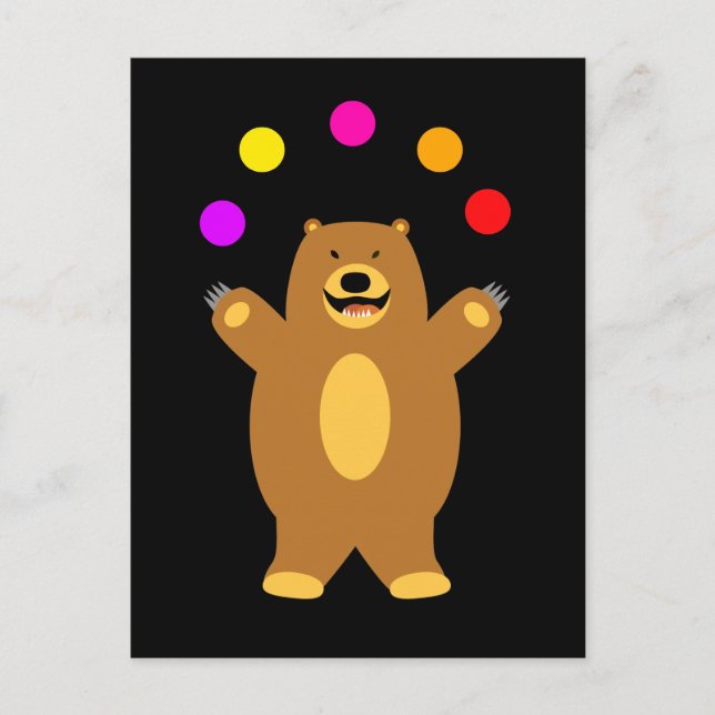 Brown Bear Juggling Postkarte (Vorderseite)