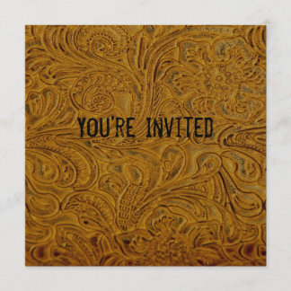 Brown bearbeitete lederne Einladung