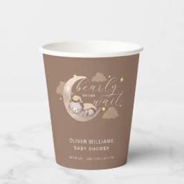 Brown Bearly Wait Moon Star Sleepy Bär Pappbecher