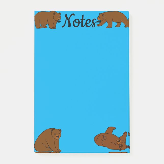 Brown Bears Post-it Klebezettel (Vorderseite)