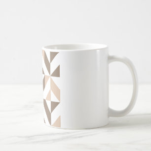 Brown Beige Geometric Cube Pattern Kaffeetasse