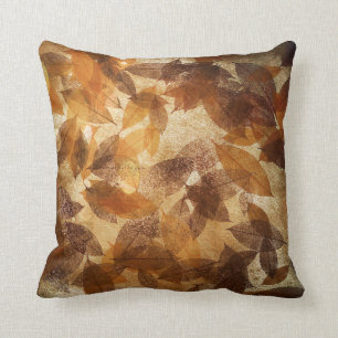 Brown Beige Gold Blätter Herbstwäsche Kissen