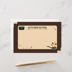 Brown Beige Kitchen Notes Cartoon Zeichnungen Briefpapier
