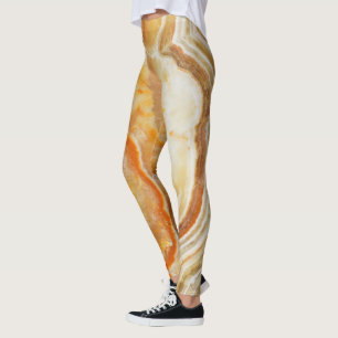 Brown & Beige Marmordrucke Leggings