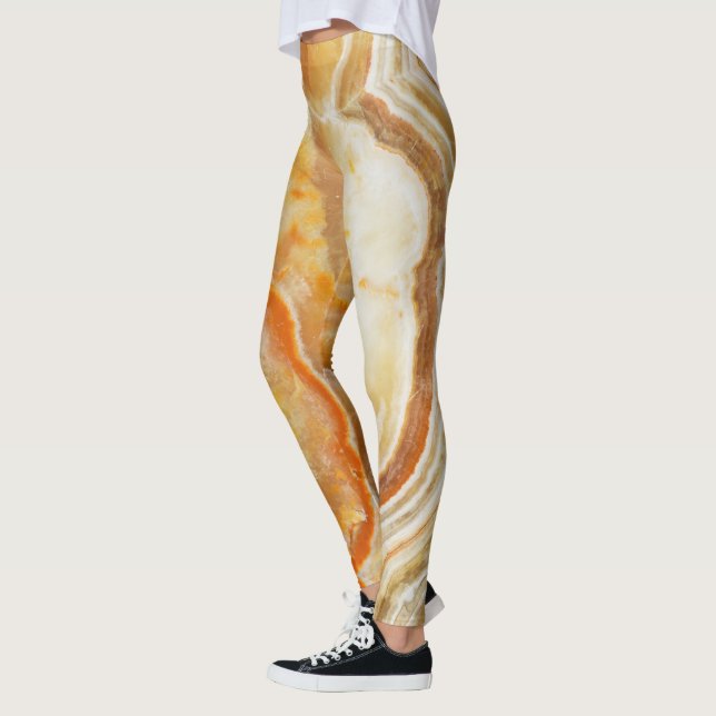 Brown & Beige Marmordrucke Leggings (Links)