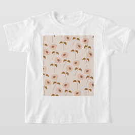 Brown Beige Retro Y2K Hippie Sonnenblumenmuster T-Shirt