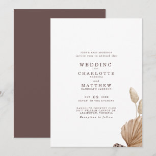 Brown & Beige Simple Faire-part de mariage