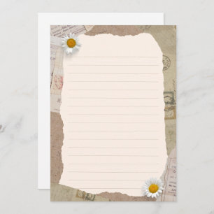 Brown Beige Vintages Scrapbook Lined Notes Einladung