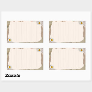 Brown Beige Vintages Scrapbook Lined Notes Rechteckiger Aufkleber