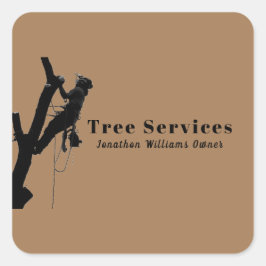 Brown Beruflich Tree Trimming Service Business Quadratischer Aufkleber