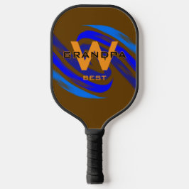 Brown Best Opa mit Monogrammatikalinitialen Pickleball Schläger