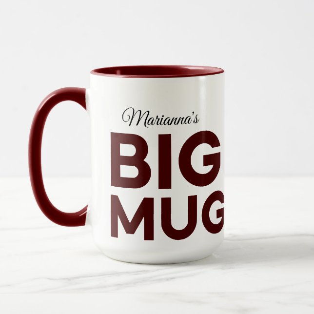 Brown Big Mug | Huge Mug | Script Custom Name (Gauche)