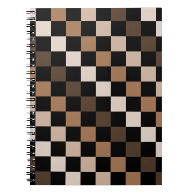 Brown Black Checkered Gingham Pattern Notizblock (Vorderseite)