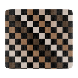 Brown Black Checkered Gingham Pattern Schneidebrett