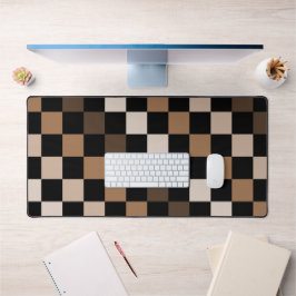 Brown Black Checkered Gingham Pattern Schreibtischunterlage