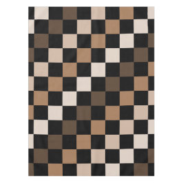Brown Black Checkered Gingham Pattern Tischdecke