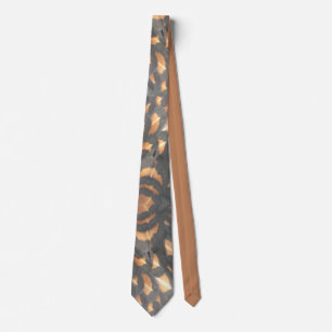 Brown Black Chicken Feathers Pattern Neck Tie Krawatte