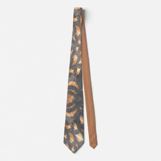 Brown Black Chicken Feathers Pattern Neck Tie Krawatte (Vorderseite)