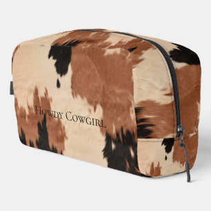 Brown Black Cream Cowgirl Südwest Cowhide Waschbeutel