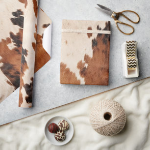 Brown Black Cream Cowhide Geschenkpapier
