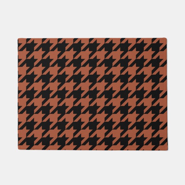 Brown Black Hahnentrittmuster Karo Fußmatte (Vorderseite)